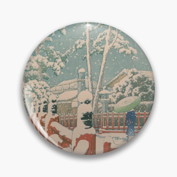 Item preview, Snow at Ikegami Heirin-an Bridge - Kawase Hasui Shin-hanga designed and sold by vekotpu.