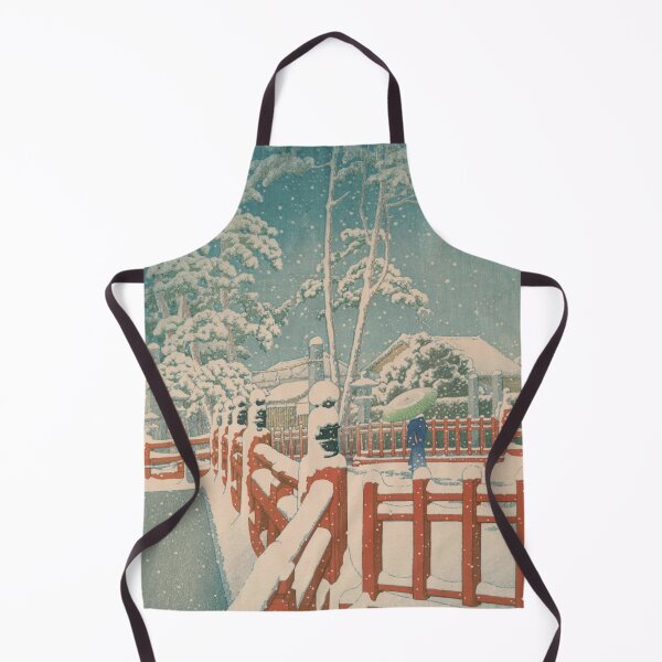 Item preview, Snow at Ikegami Heirin-an Bridge - Kawase Hasui Shin-hanga designed and sold by vekotpu.