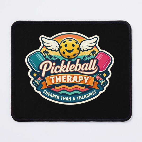 Item preview, Pickleball Therapy – Cheaper Than a Therapist Badge designed and sold by Timeless Junction.