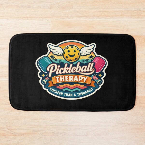 Item preview, Pickleball Therapy – Cheaper Than a Therapist Badge designed and sold by Timeless Junction.