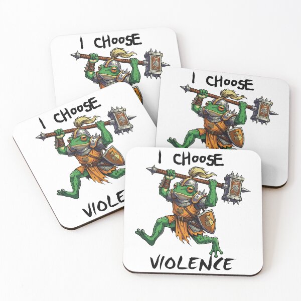 Item preview, I Choose Violence Frog Knight designed and sold by BHP Studio.