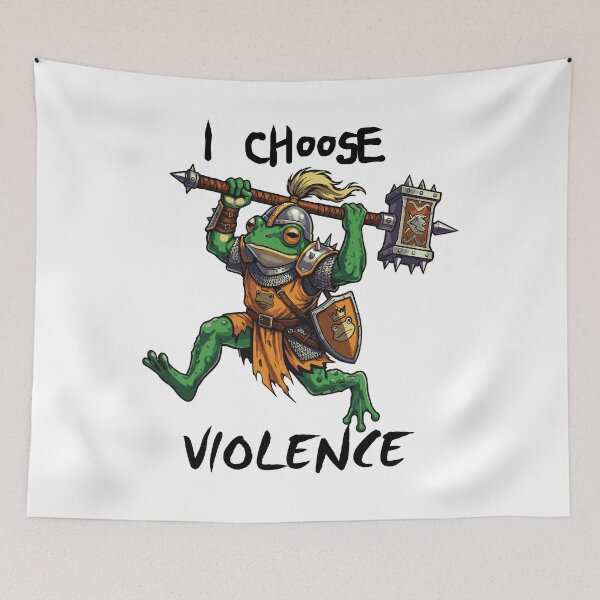 Item preview, I Choose Violence Frog Knight designed and sold by BHP Studio.