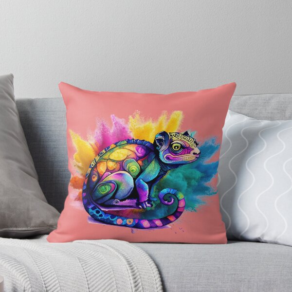 Item preview, Colorful Chameleon Watercolor T-Shirt Rainbow Animal Art Gift Nature Lover Tee designed and sold by oonproducts.