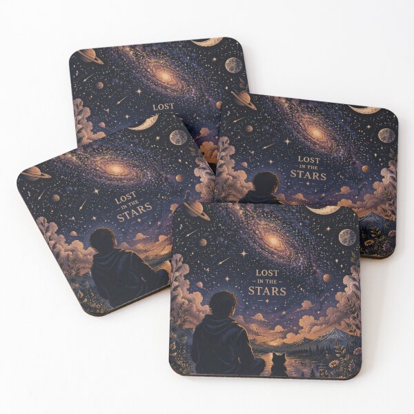 Item preview, Lost in the Stars | Dreamy Galaxy Night Sky & Cat Celestial Art designed and sold by BarelySorted.