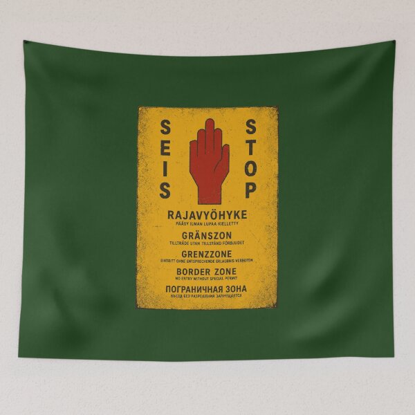Item preview, Finnish Border Zone Sign | Vintage Rajavyöhyke Warning Sign designed and sold by Geokafi.