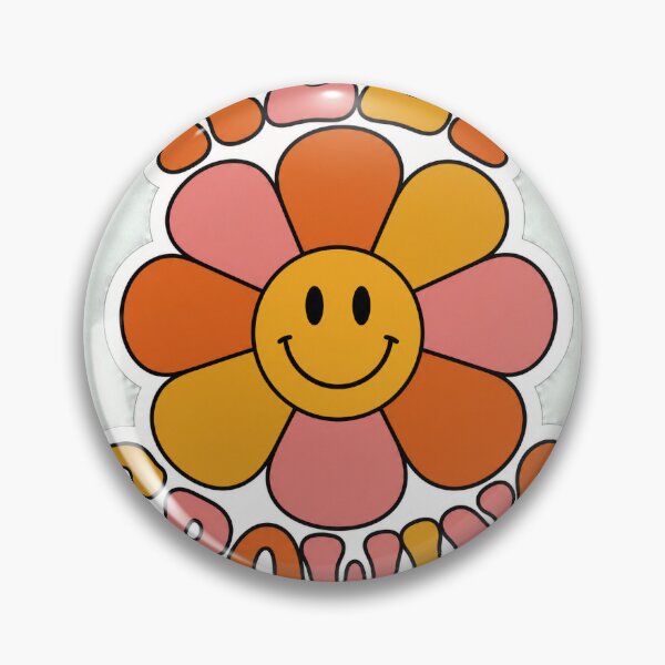 Item preview, Retro Groovy Smiley Flower - Keep Growing Sticker designed and sold by PrismaticAura.