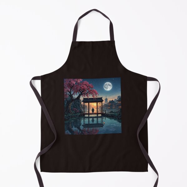 Item preview, Serene Asian Temple Landscape Under Moonlight designed and sold by GeminiArts Studio .