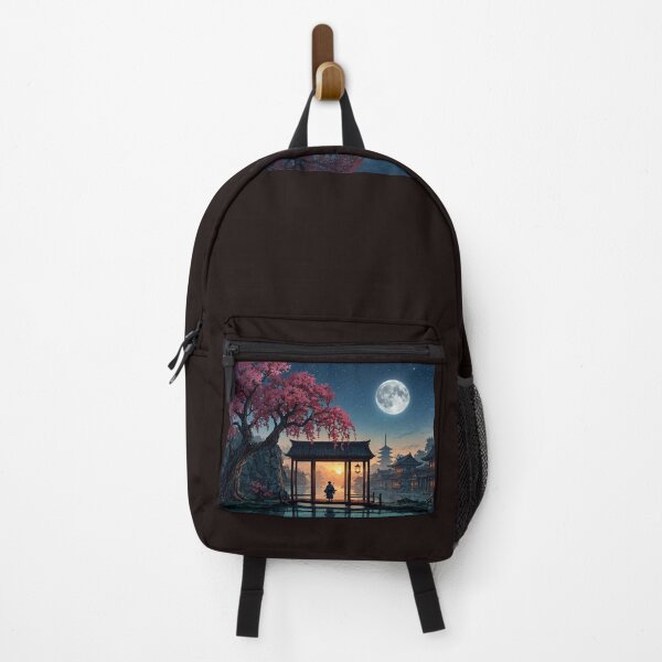 Item preview, Serene Asian Temple Landscape Under Moonlight designed and sold by GeminiArts Studio .