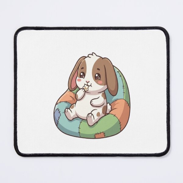 Item preview, Cute Bunny Eating Popcorn Chair designed and sold by Ella_Sketch.