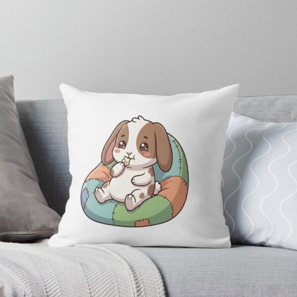 Item preview, Cute Bunny Eating Popcorn Chair designed and sold by Ella_Sketch.