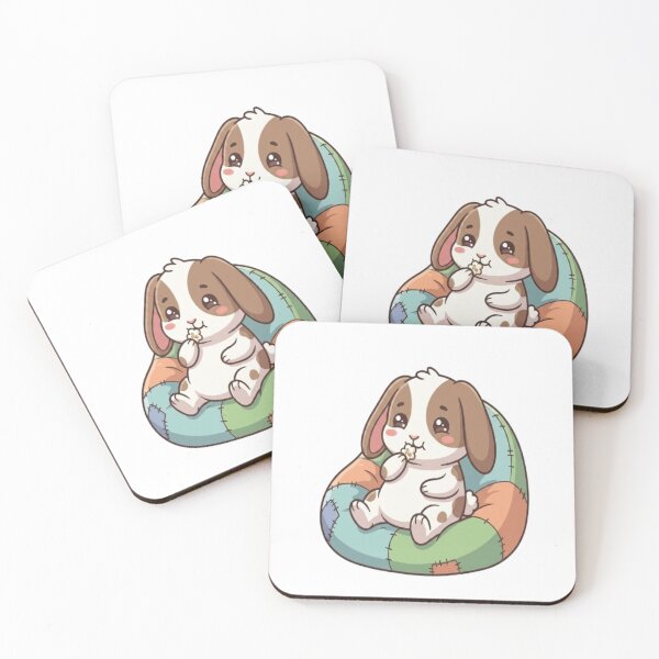 Item preview, Cute Bunny Eating Popcorn Chair designed and sold by Ella_Sketch.
