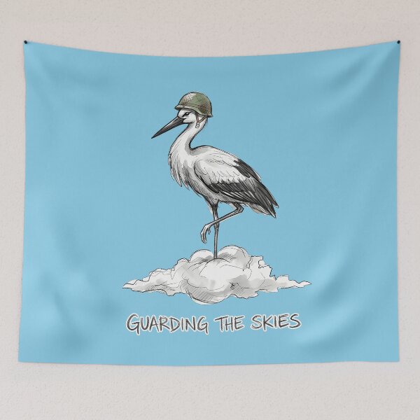 Item preview, Guarding the Skies: Patriotic Stork in Helmet Art designed and sold by SoulPT.