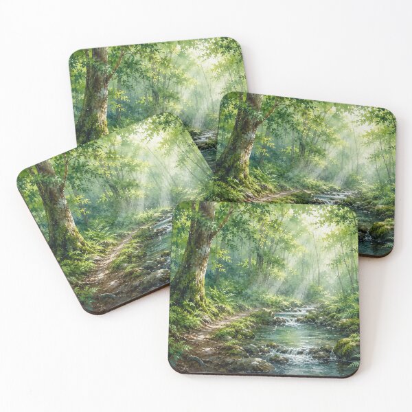 Item preview, Serene Forest Stream Sunlight Rays designed and sold by 0606PM.