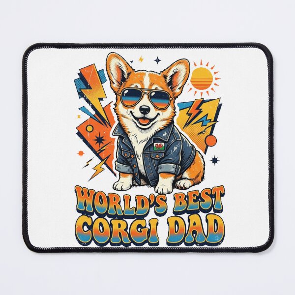 Item preview, Worlds Best Corgi Dad Retro Shirt, Funny Corgi Dad Denim Jacket Tee, Corgi Dad Gift for Dog Dads and Corgi Lovers designed and sold by Wearable Canvas...