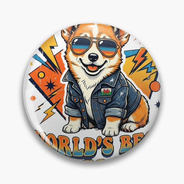 Item preview, Worlds Best Corgi Dad Retro Shirt, Funny Corgi Dad Denim Jacket Tee, Corgi Dad Gift for Dog Dads and Corgi Lovers designed and sold by Wearable Canvas...