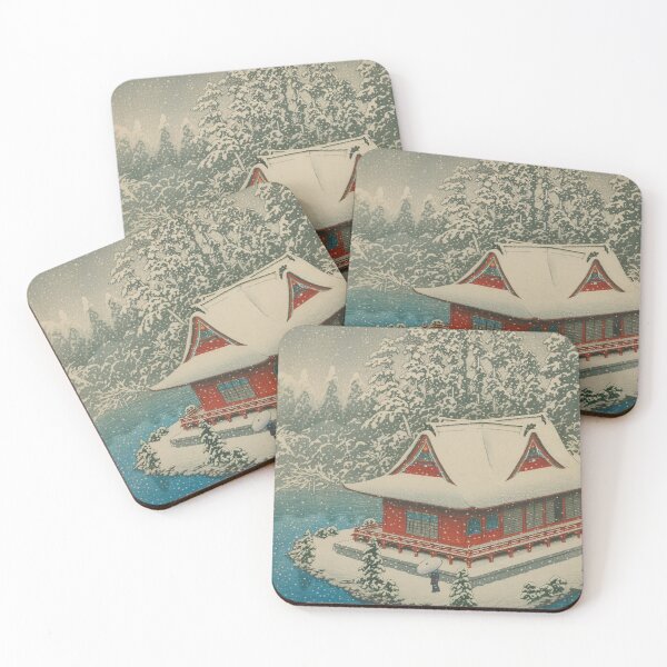 Item preview, Snow at Nitta Myojin Shrine Ichikawa - Kawase Hasui Shin-hanga designed and sold by vekotpu.