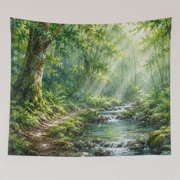Item preview, Serene Forest Stream Sunlight Rays designed and sold by 0606PM.