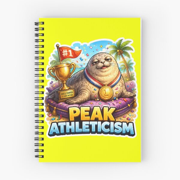 Item preview, Peak Athleticism Funny Seal Meme Sticker – Lazy Chubby Seal Champion Trophy Design designed and sold by lazygum.
