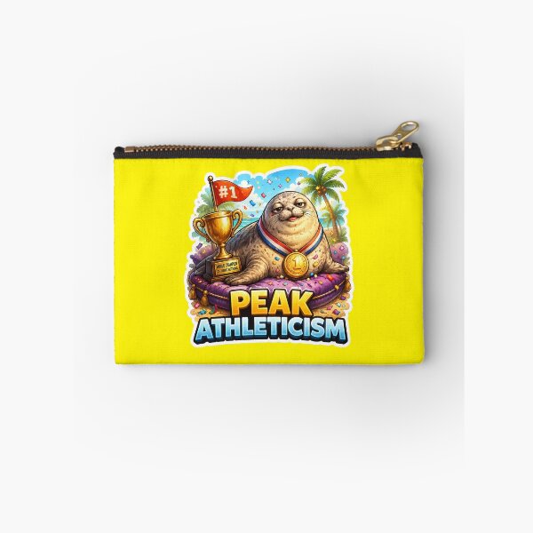 Item preview, Peak Athleticism Funny Seal Meme Sticker – Lazy Chubby Seal Champion Trophy Design designed and sold by lazygum.