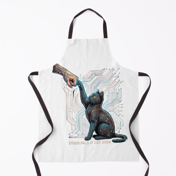 Item preview, Cyber Pals – Circuit Board Cat and Human Fist Bump Sci-Fi Art designed and sold by RaresS.