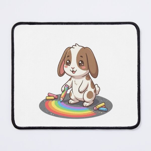 Item preview, Cute Bunny Drawing Chalk Rainbow designed and sold by Ella_Sketch.