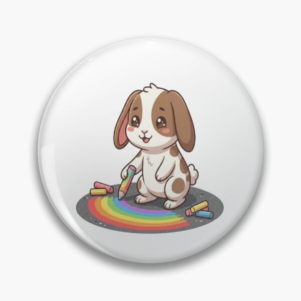 Item preview, Cute Bunny Drawing Chalk Rainbow designed and sold by Ella_Sketch.