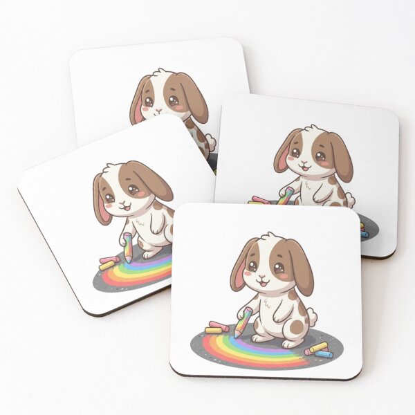 Item preview, Cute Bunny Drawing Chalk Rainbow designed and sold by Ella_Sketch.