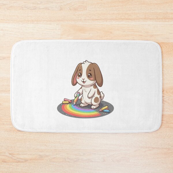 Item preview, Cute Bunny Drawing Chalk Rainbow designed and sold by Ella_Sketch.