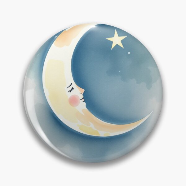 Item preview, Watercolor Sleeping Moon Celestial Nursery Art designed and sold by Vida e Arte.