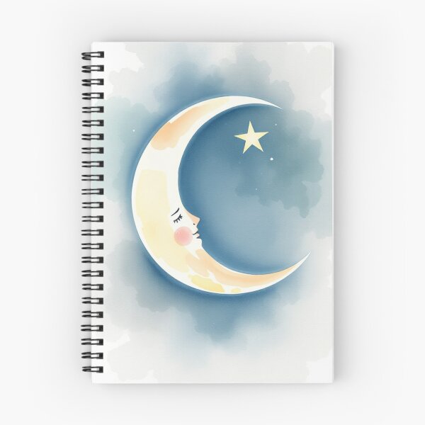 Item preview, Watercolor Sleeping Moon Celestial Nursery Art designed and sold by Vida e Arte.