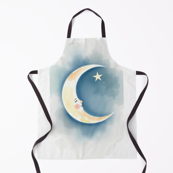 Item preview, Watercolor Sleeping Moon Celestial Nursery Art designed and sold by Vida e Arte.
