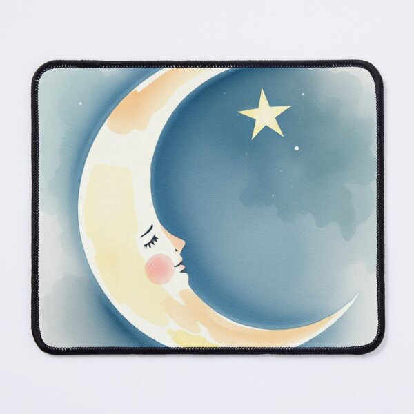 Item preview, Watercolor Sleeping Moon Celestial Nursery Art designed and sold by Vida e Arte.
