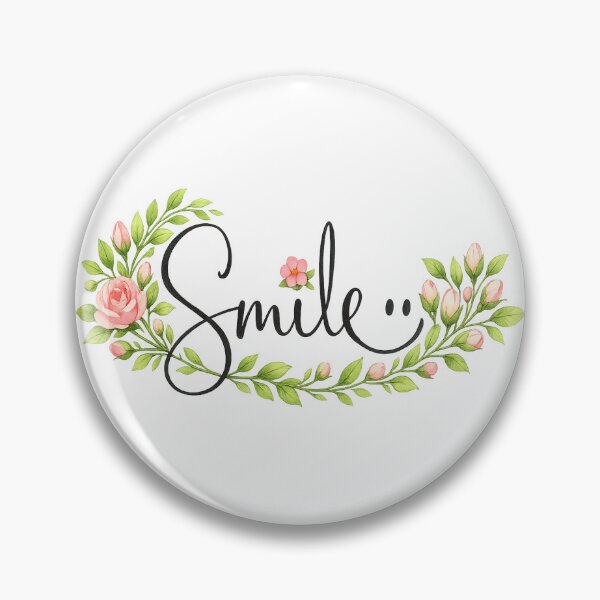 Item preview, Smile Floral Typography Watercolor Flower Wreath Art designed and sold by myforestfog.