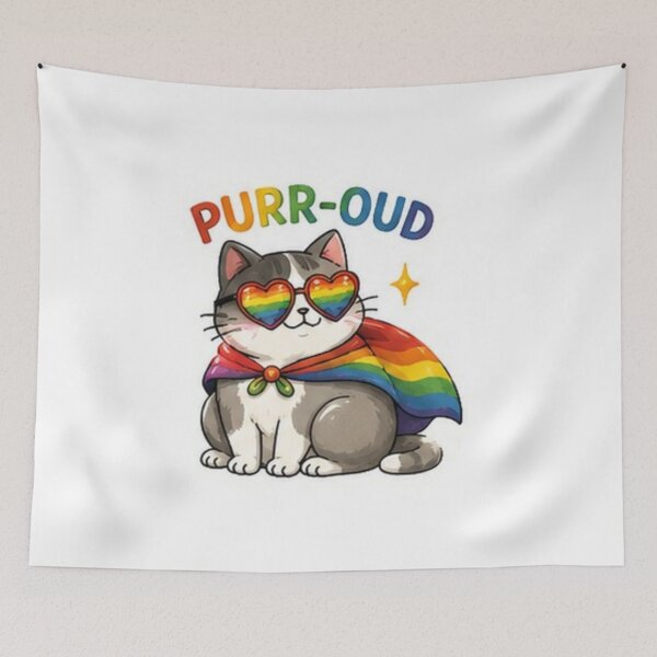 Item preview, Purr-oud Rainbow Pride Cat designed and sold by Pixanova.