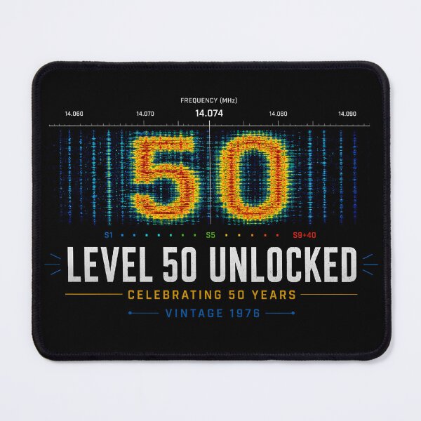 Item preview, Level 50 Unlocked SDR Waterfall 50th Birthday Radio Spectrum designed and sold by Aetherix Studio.