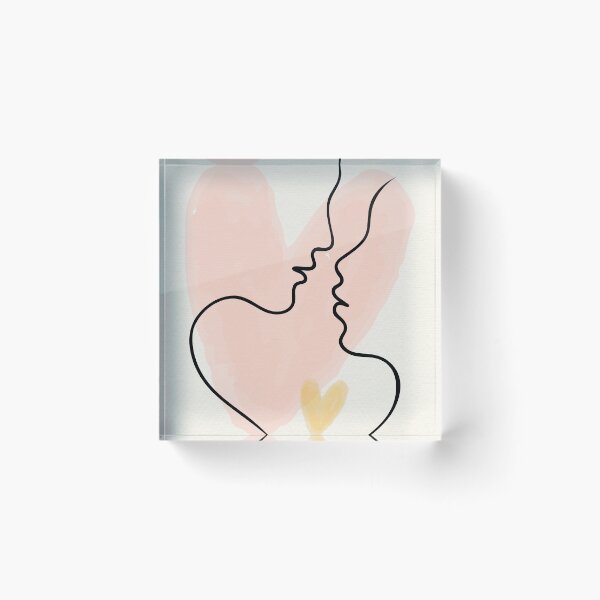 Item preview, Minimalist Lovers Face Line Art - Boho Couple Connection Hearts Poster designed and sold by Mora  Lisa.