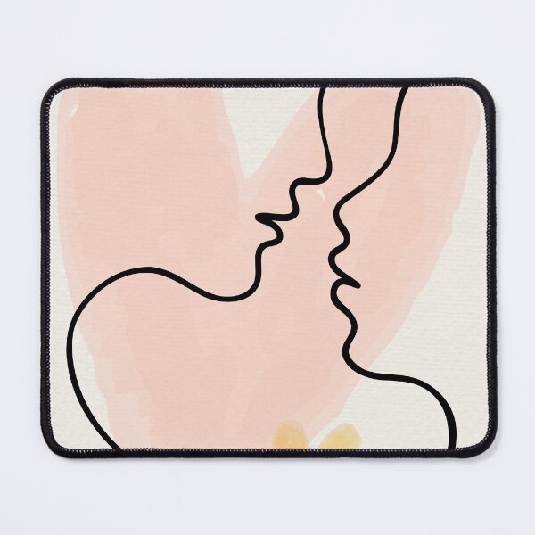 Item preview, Minimalist Lovers Face Line Art - Boho Couple Connection Hearts Poster designed and sold by Mora  Lisa.