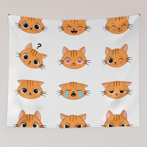 Item preview, Cute Kawaii Ginger Cat Sticker Pack Emotional Ginger Kitten Emoji designed and sold by LYAN-STORE.