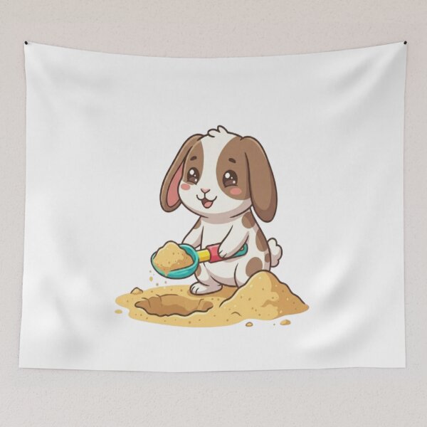 Item preview, Cute Bunny Digging Sand Shovel designed and sold by Ella_Sketch.