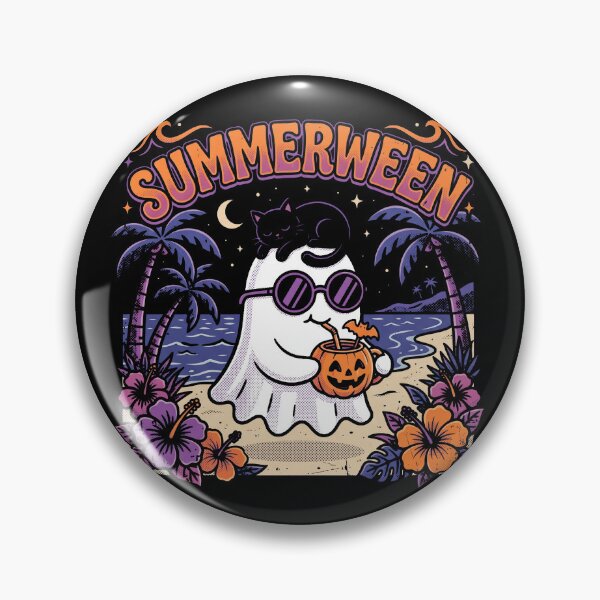 Item preview, Summerween Spooky Summer Beach Ghost Retro Halloween designed and sold by AdyKurniawan.