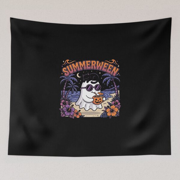 Item preview, Summerween Spooky Summer Beach Ghost Retro Halloween designed and sold by AdyKurniawan.