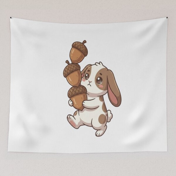Item preview, Cute Bunny Carrying Acorn Stack designed and sold by Ella_Sketch.