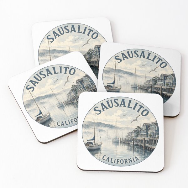 Item preview, Sausalito California: Marina Foggy Morning Badge designed and sold by CircinusStore.