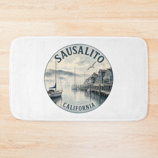 Item preview, Sausalito California: Marina Foggy Morning Badge designed and sold by CircinusStore.