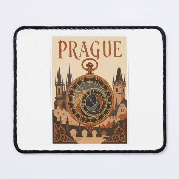 Item preview, Prague Astronomical Clock Travel Poster designed and sold by Beyond Destinations.