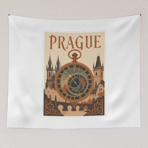 Item preview, Prague Astronomical Clock Travel Poster designed and sold by Beyond Destinations.
