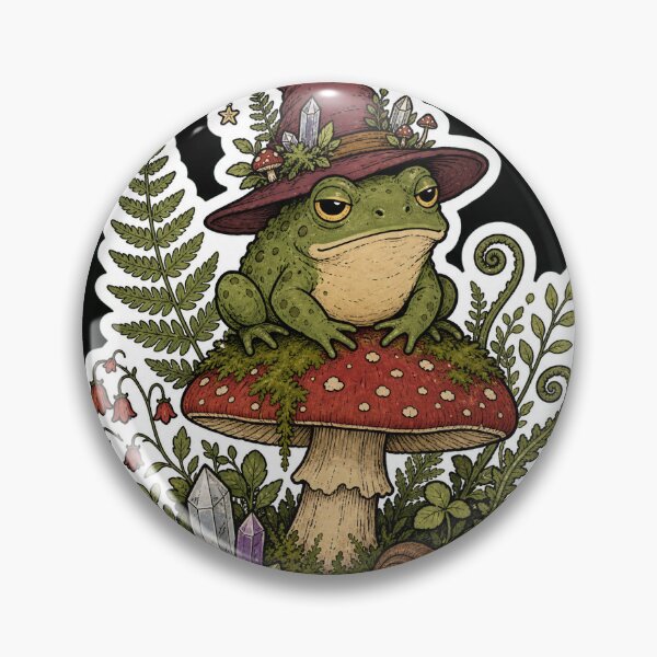Item preview, Cottagecore Wizard Frog on Amanita Mushroom Sticker designed and sold by PrismaticAura.