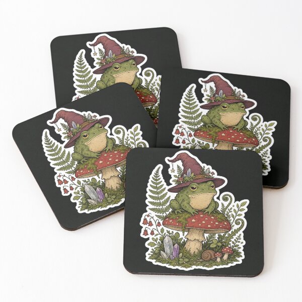 Item preview, Cottagecore Wizard Frog on Amanita Mushroom Sticker designed and sold by PrismaticAura.