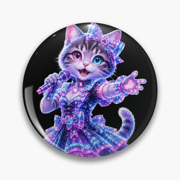 Item preview, Hologram Idol Cat – Neon Virtual Superstar designed and sold by Neon Riot Studio.
