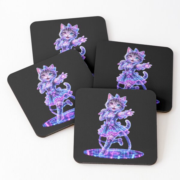 Item preview, Hologram Idol Cat – Neon Virtual Superstar designed and sold by Neon Riot Studio.